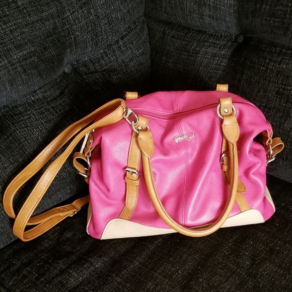Barbie Pink/tan Vegan leather purse - Picture 2 of 9